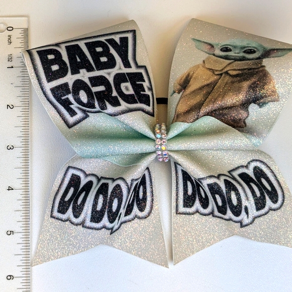 🎃 Baby Yoda Grogu Glittery Hair Bow Tie Handmade - Picture 6 of 6